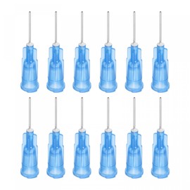 sourcing map Industrial Blunt Tip Dispensing Needle with Luer Lock for Liquid Glue Gun, 23G 1/2", 20 Pcs (Blue)