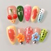 LIFOOST Handmade Press On Nails Almond 3D Hand Painted Flower