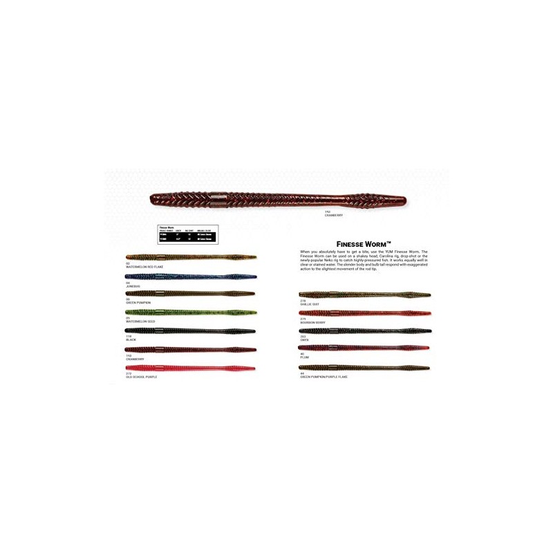Yum Lures YFSW440 Finesse Worm Plum, 4