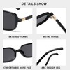 RUNHUIS Fashion Rectangular Sunglasses for Men and Women, Vintage Retro