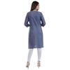 Ramkudi playera india de algodón bordado liso para mujer, Pigeon,