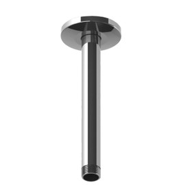 URREA 2307 Brazo para Regadera a Techo Tubular con Chapetón, Brazo para Ducha de Latón 20 cm, Acabado Cromo