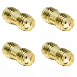 Greluma 4PCS SMA Female to SMA Female RF Coaxial Adapter Connector for Antenna Radio WiFi HT