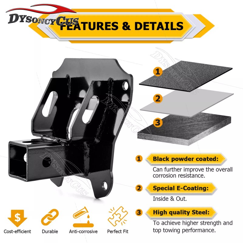 DYSO Steel 2" Rear Receiver Tow Hitch for Honda Talon