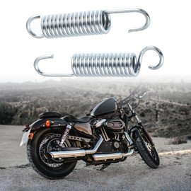 X AUTOHAUX Set of 2 Universal 80mm Length Motorcycle Brake Pedal Return Spring Motorcycle Side Kickstand Spring Silver Tone Metal