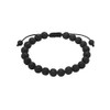 True Rebels Herren Armband Edelstahl schwarz Lavastein schwarz Edelsteinarmband
