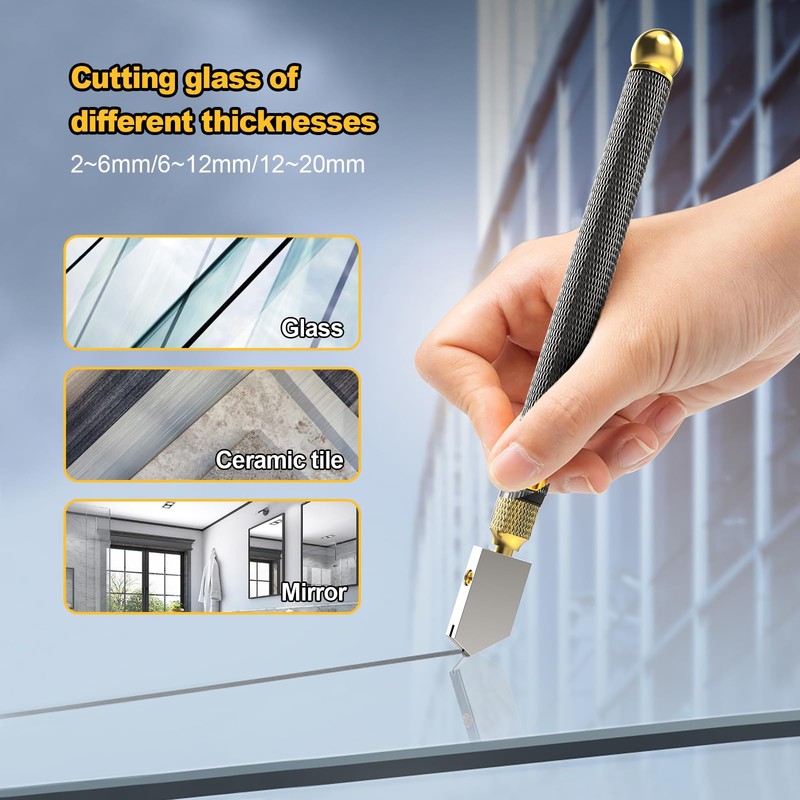 Glieskir Glieskir Glass Cutter, Upgrade Glass Cutter Tool, Pencil Style