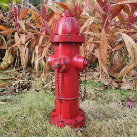 Glorison Fire Hydrant for Dogs to Pee On-16 Inches Red Puppy Pee Post Training Tool Resin Yard Garden Indoor Outdoor Statue