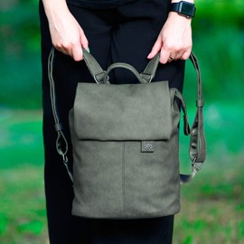 ekavale - Elegant Backpack for Women & Girls - City Daypack Made of Look Leather - Small School Backpack, blue