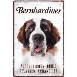 N / A Bernard Dog Letter 20 x 30 cm Decorative Saying Tin Sign 73, Decorative Home Accessories