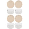 Pyrex (4 7202 Glass Bowls & (4) 7202-PC Blush Lids