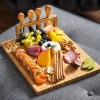 Royalhouse Bamboo Cheese Board And Knife Set 11X14 Charcuterie Tray