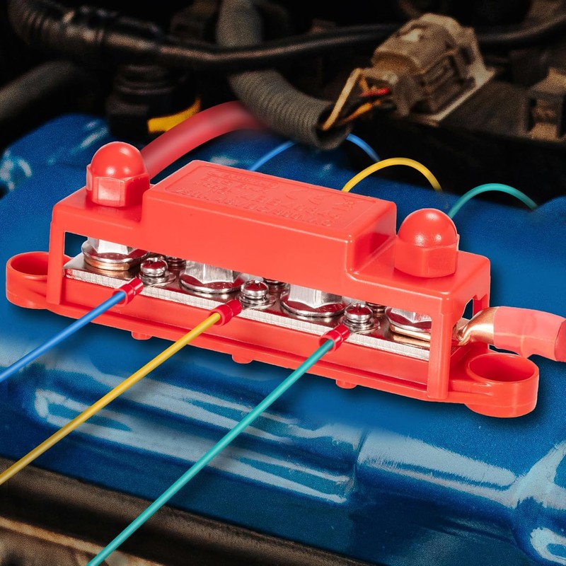 Spurtar 12V Bus Bar Power Distribution Block 4X 3/8'' M10
