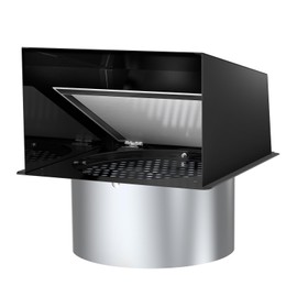 6 Inch Hooded Wall Vent, Dryer Wall Vent Cover Outside with Screen and Damper, Wall Exhaust Vent Cover, Outdoor Air Vent Cap for Range Hoods/Kitchen/Bathroom/Laundry/Basements/Garages, Black