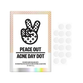 PEACE OUT Punto del día del acné del cuidado de la piel | Parches de espinillas hidrocoloides transparentes de acción rápida de 6 horas con ácido sali