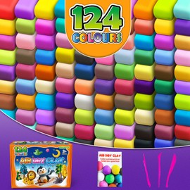 ESSENSON Air Dry Clay 124 Colors, Modeling Clay for Kids, DIY Molding Magic Clay for with Tools, Gifts for Age 3-12 Years Old Boys Girls Kids