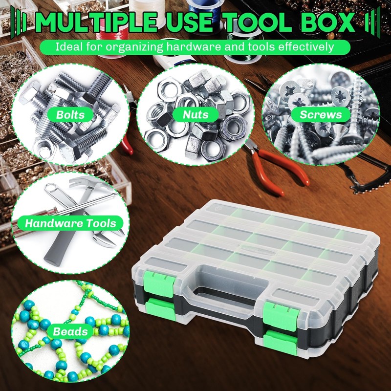 weyleity Small Parts Organizer | Storage Case Tools Box 34-Compartments