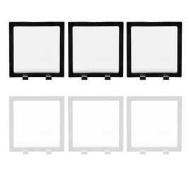 6 Pcs 3D Floating Display Case Frame Display Holder Stands Transparent PE Film Storage Box for Jewelry Challenge Coin Medal Antique 5.51 x 5.51 x 0.8 inch Black and White