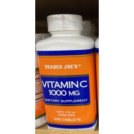 Trader Joe's Vitamin C 1000 MG With 100 MG Rose Hips 250 Tablets
