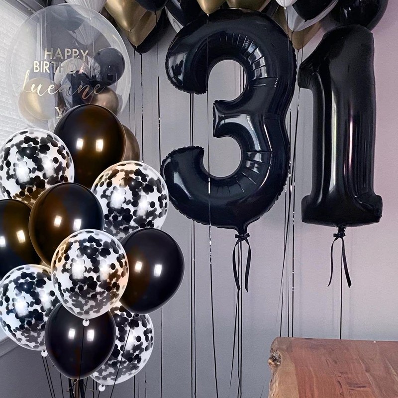 32nd Birthday Decoration - Black & White Party Decor for