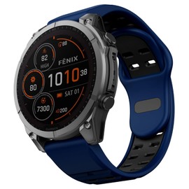 MYSNBKN Compatible with Fenix 8 51mm/Fenix 7X/6X/5X Watch Band 26mm Easy-fit Silicone Soft Sport Band Replacment for Fenix 7X Pro/Fenix 6X Pro/Fenix 5X Plus/Fenix 3/3 HR Smartwatches