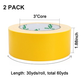 BOMEI PACK Duct Tape Yellow, Heavy Duty Strong Industrial Color Duct Tape 9mil x 1.88inch x 30yds for Packing and Repairing