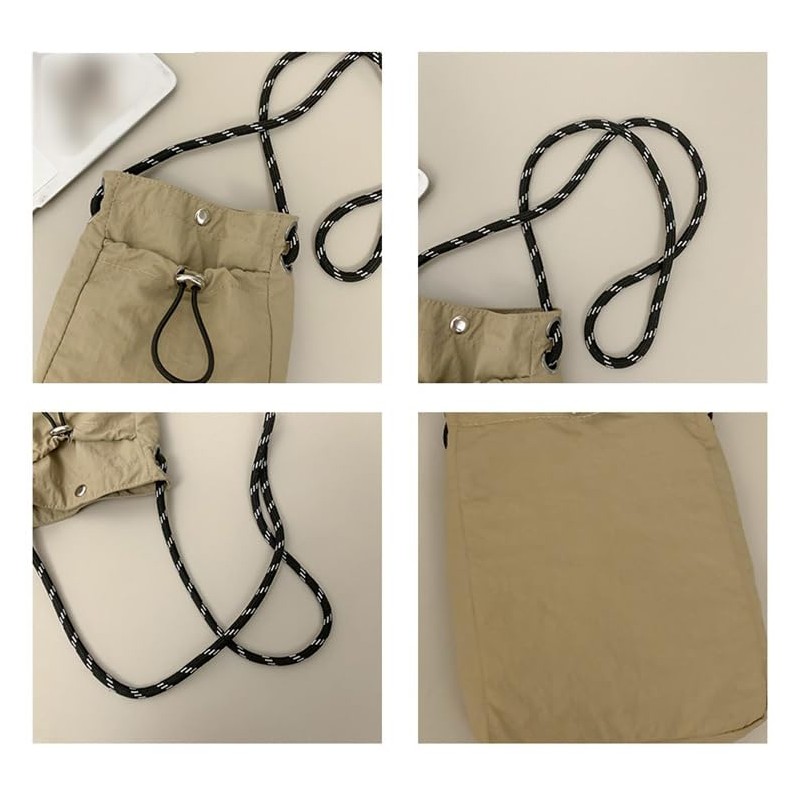 [2ndOP] ショルダーバッグ バッグ かばん 巾着袋 ポーチ ネックポーチ 小物入れ (ブルー)