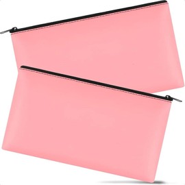 2 Pack Money Bags with Zipper cash envelope - 11x6.1 Inch Money Pouch, Bank Bag, Cash Bag & Check Wallet for Secure Storage:_Purple