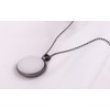 Long chain 'Frieda', 2 Polaris cabochons in a double-sided black