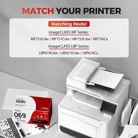069 Toner Cartridge Set: MF753Cdw Toner Replacement for Canon 069 Toner Cartridge Set 069H Work with Canon Color ImageCLASS MF753Cdw MF751Cdw MF752Cdw | for Canon Toner 069 069H Ink Cartridges 4 Pack