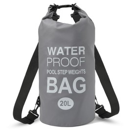 Yeabett Waterproof Dry Bag, 20L Waterproof Beach Bag with Adjustable Shoulder Strap, Dry Bag for Swimming, Camping, Kayaking, Beach,(Grey)