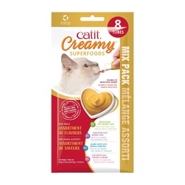 Catit Creamy Superfood Lickable Cat Treat – Hydrating and Healthy Treat for Cats of All Ages - Assortment, 8-Pack