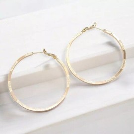 Sparkle Hoop Earrings Gold Plated Sparkle Round Hoop Earrings