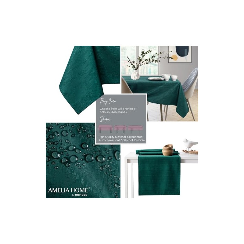 AmeliaHome Tablecloth, Lotus Effect, Water-resistant