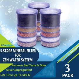 Ronaqua 5-Stage Replacement Mineral Filter Cartridge for Zen Water System set of 3