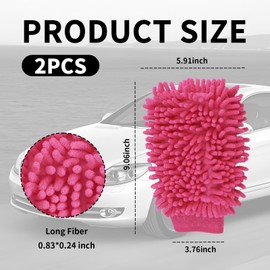 2PCS Car Wash Mitt Auto Detailing,Soft Wash Mitts for Car Washing with Water Absorption & Without Scratching Cars Body,2-Sided Cars Washes Kit Microfiber Washes Mitt