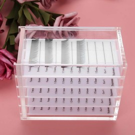 5 Capas de Plástico Caja de Pestañas Postizas, Caja de Almacenamiento de Pestañas Soporte de Paleta Organizador de Pestañas Pegamento Soporte de Paleta Herramientas
