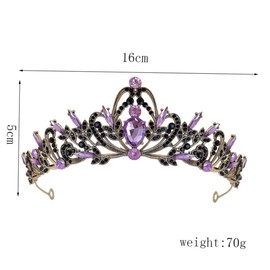 PACKOVE Wedding Rhinestone Leaf Tiara Headband for Bride Lightweight Zinc Alloy Crown for Wedding Birthday Bachelorette and Party Hair Accessory