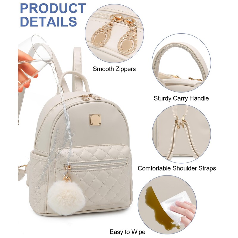 Barsine Girls Fashion Mini Backpack Purse Small Cute Plaid Leather