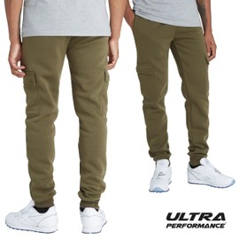 Ultra Performance 3 Pack Mens Sweatpants, Fleece Cargo Joggers for Men with Pockets