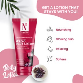 Nutriglow Natural's Wine Face Wash (100 G) & Wine Body Lotion (150Gm) for Deep Cleansing