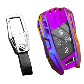 Ocezbiis for Volkswagen Key Fob Cover,Keychain,Zinc Alloy Protection Car Key Shell Case Compatible with VW Smart Remote Keyless Entry Keyshell Accessories(for VW Style C Multicolour)