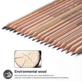 Drawing Pencils, Sketch Pencils Graphite 12B 8B 7B 6B 5B 4B 3B 2B B HB 2H and Charcoals Art Supplies for Sketching and Drawing,Pencil Set for Artists or Kids