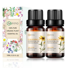 2-PACK Calendula Essential Oil - 100% Pure Organic Natural Plant (Calendula officinalis) Calendula Oil for Diffuser, Aroma, Spa, Massage, Yoga, Perfume, Body - 2x10ML