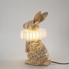 LAZHUG Scarf Rabbit Table Lamp,Resin Crafted Gold Bunny Lamp Featuring