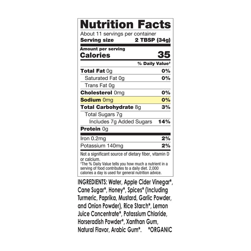 Mr. Spice Organic Honey Mustard Sauce, Salt Free Honey Mustard