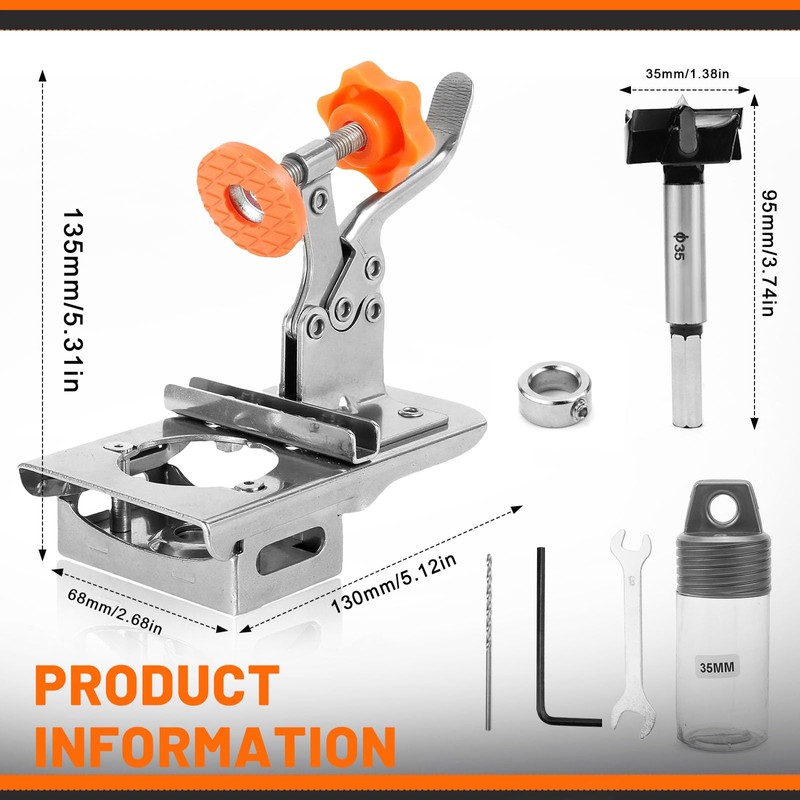 S Charnier Drilling Template Concealed Hinge Jig Alloy Cup Style