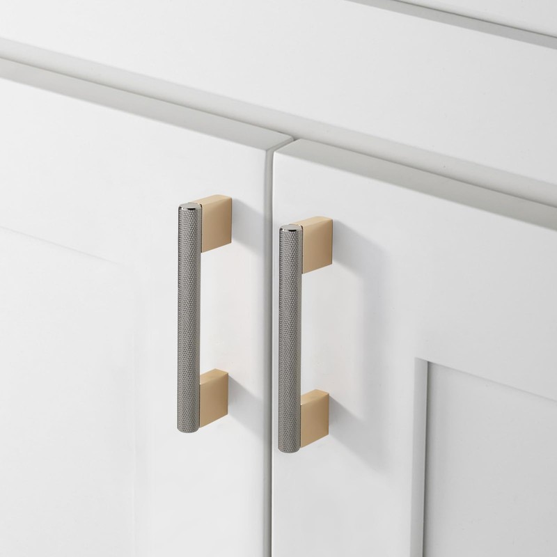 Coinkoly 6 Pack 3.75"(96mm) Gold and Brushed Nickel Cabinet Pulls