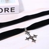 JEWELRYWE Choker Collar Cross Velvet Necklace: Cute Punk Gothic Simple