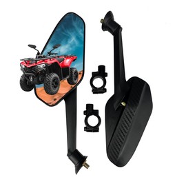 ATV Rear View Mirror, WLOOD 360 Degrees Ball-Type ATV Side Rearview Mirror with 7/8" Handlebar Mount for Motocycle Scooter Moped Sportsman Dirt Bike Cruiser 4 wheeler mirrors